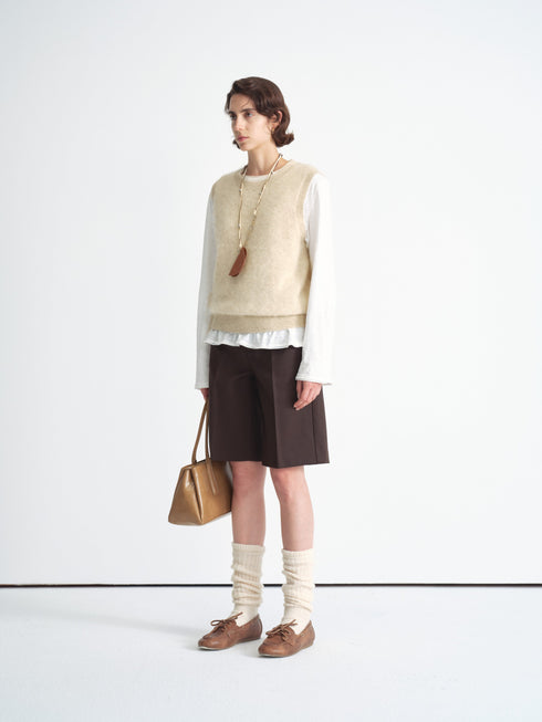 Wool Blend Sleeveless Vest